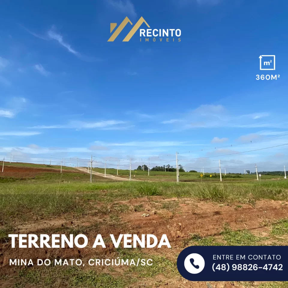 Foto do imóvel Terreno à venda localizado no bairro Mina do Mato em Criciúma/SC